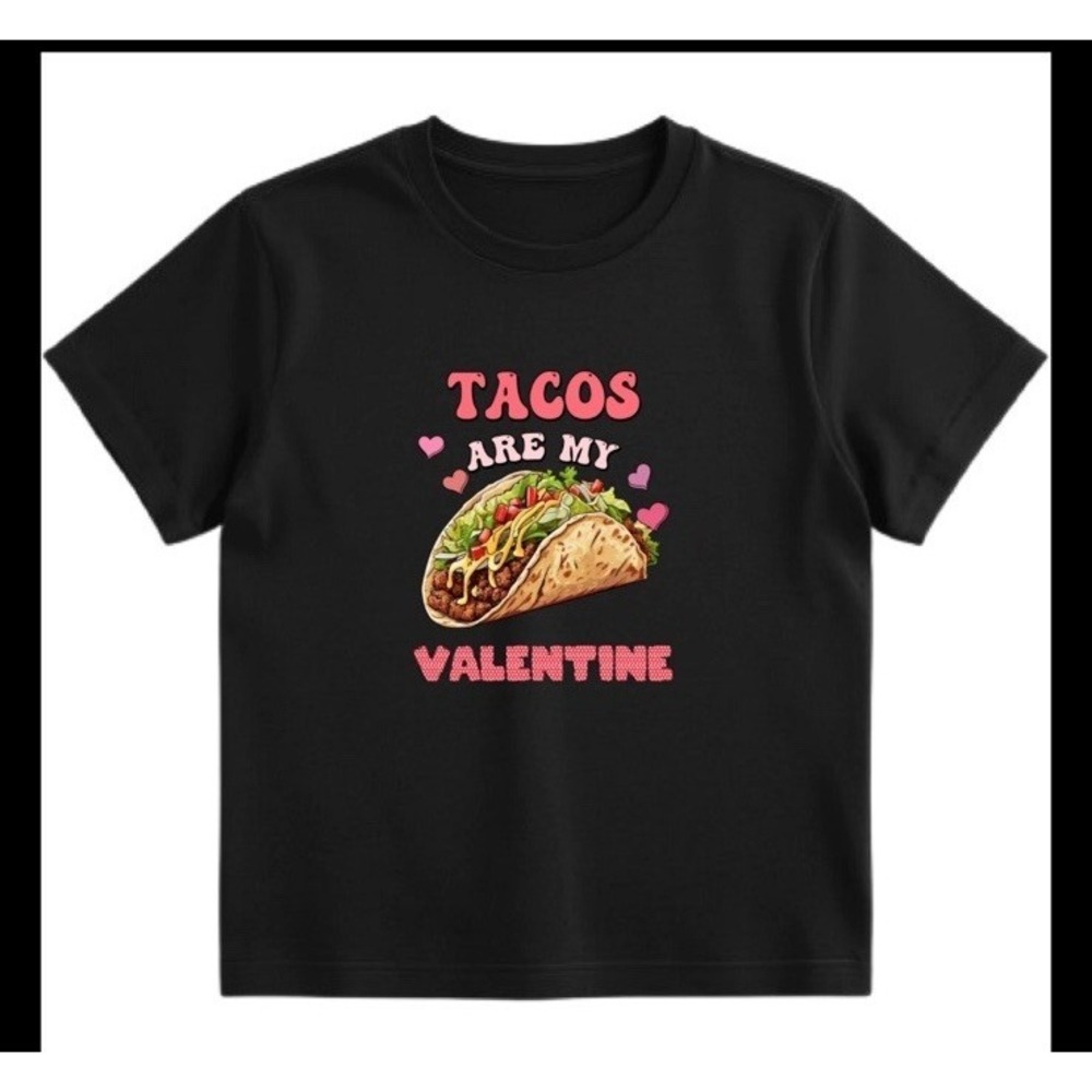 Valentines Day Tacos Funny Tee Black Unisex Adult 3XL